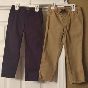 2 pairs of little boys dress pants.